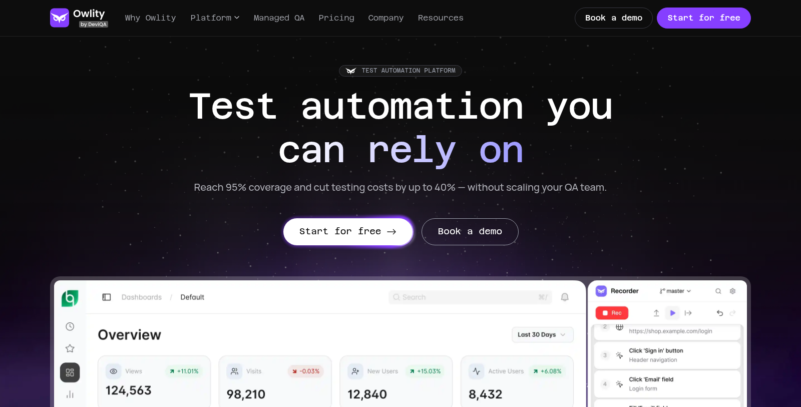 Owlity Screenshot - Anteprima dell'interfaccia