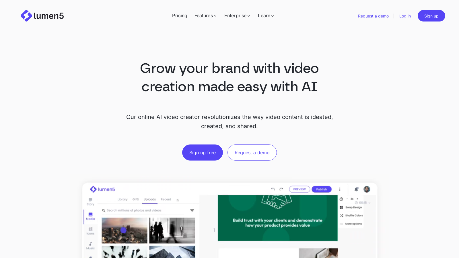Lumen5 Screenshot - Interface Preview