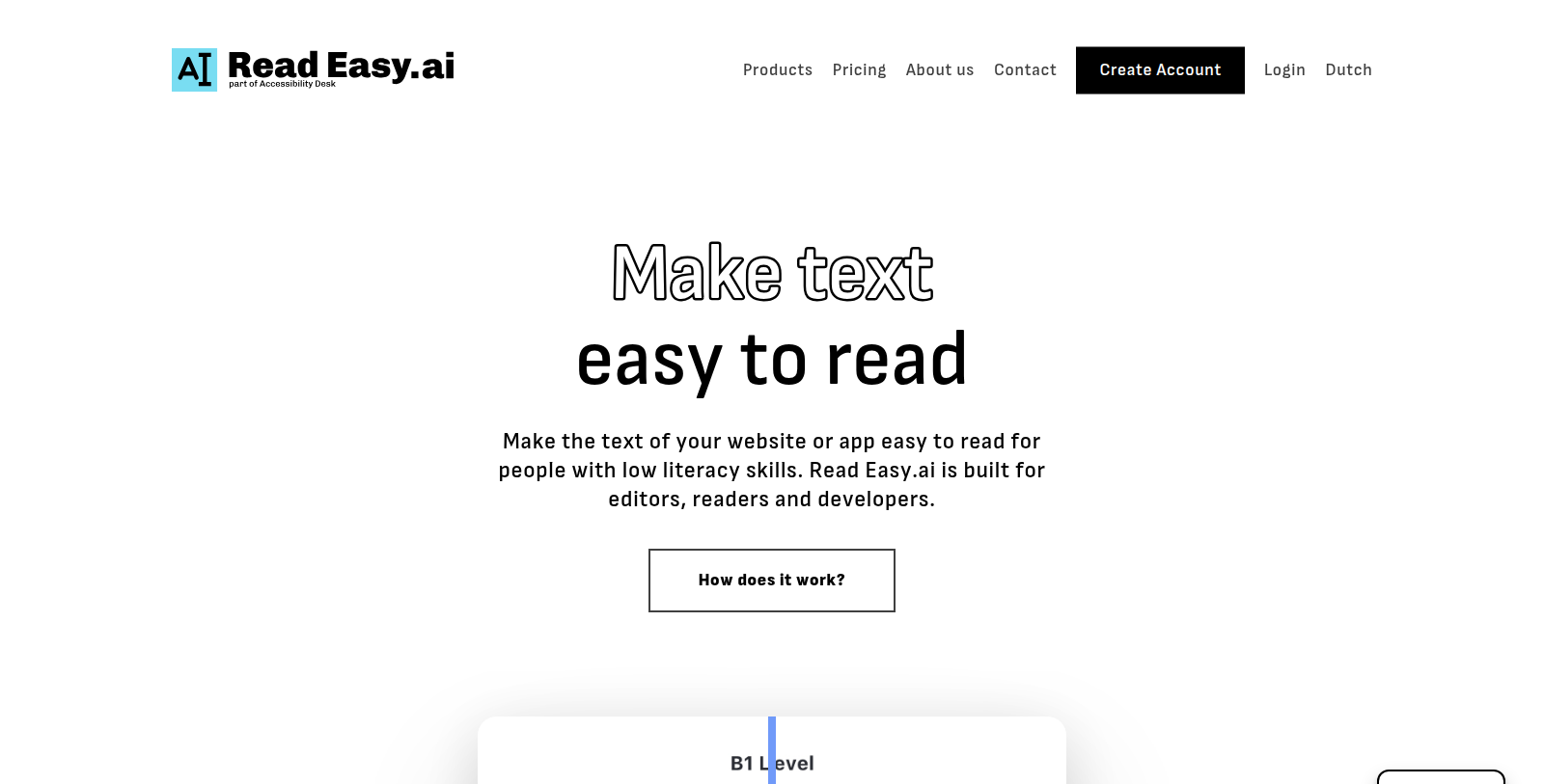 Captura de pantalla de Read Easy.ai - Vista previa de la interfaz