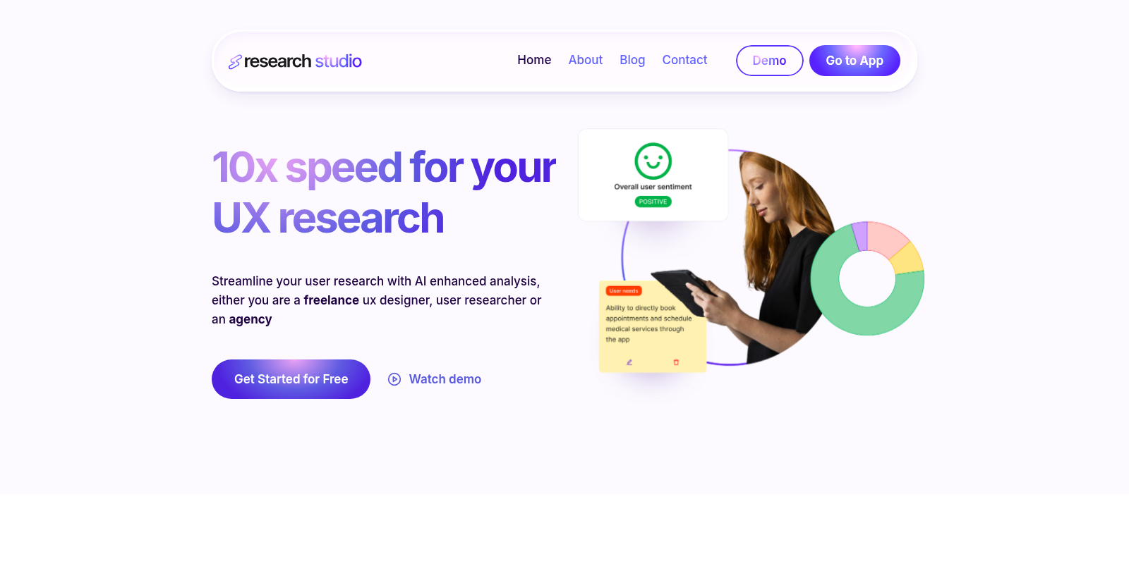 Research Studio Screenshot - Anteprima dell'interfaccia