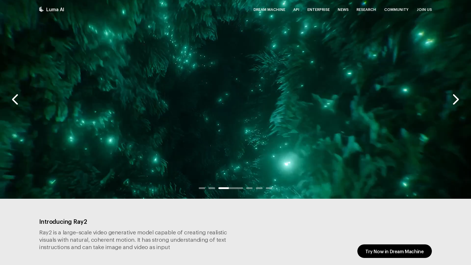 Luma AI Captura de tela - Prévia da interface