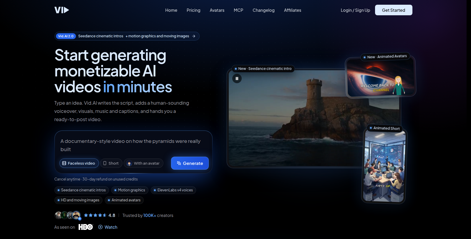 Vid.AI Screenshot - Interface Preview