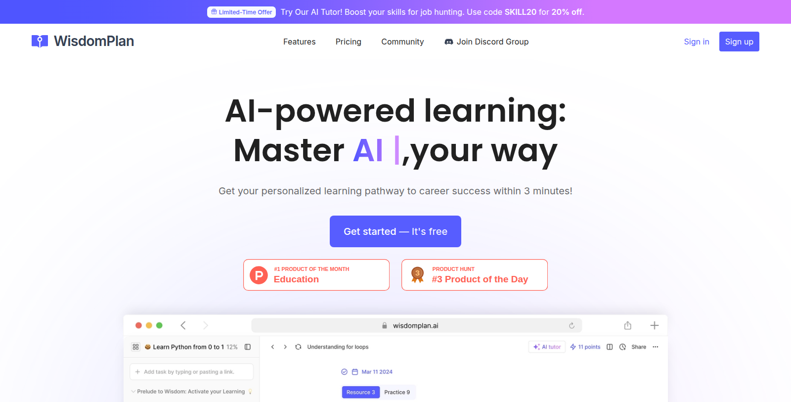 WisdomPlan Screenshot - Interface Preview