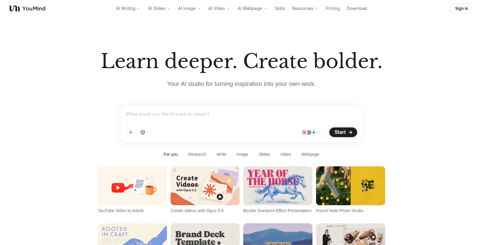 YouMind Screenshot - Anteprima dell'interfaccia