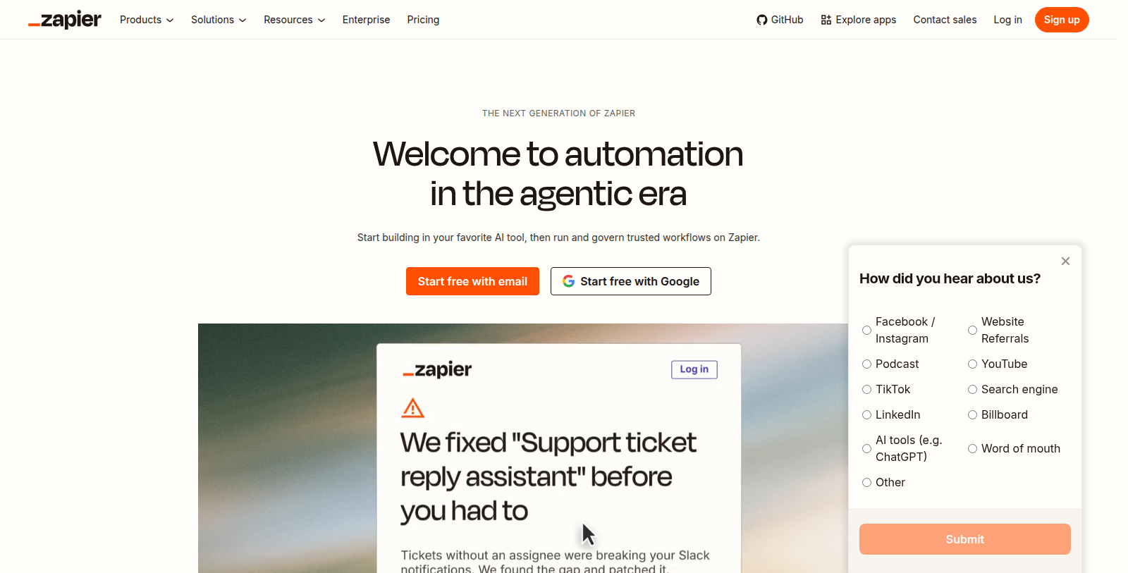 Zapier Screenshot - Anteprima dell'interfaccia