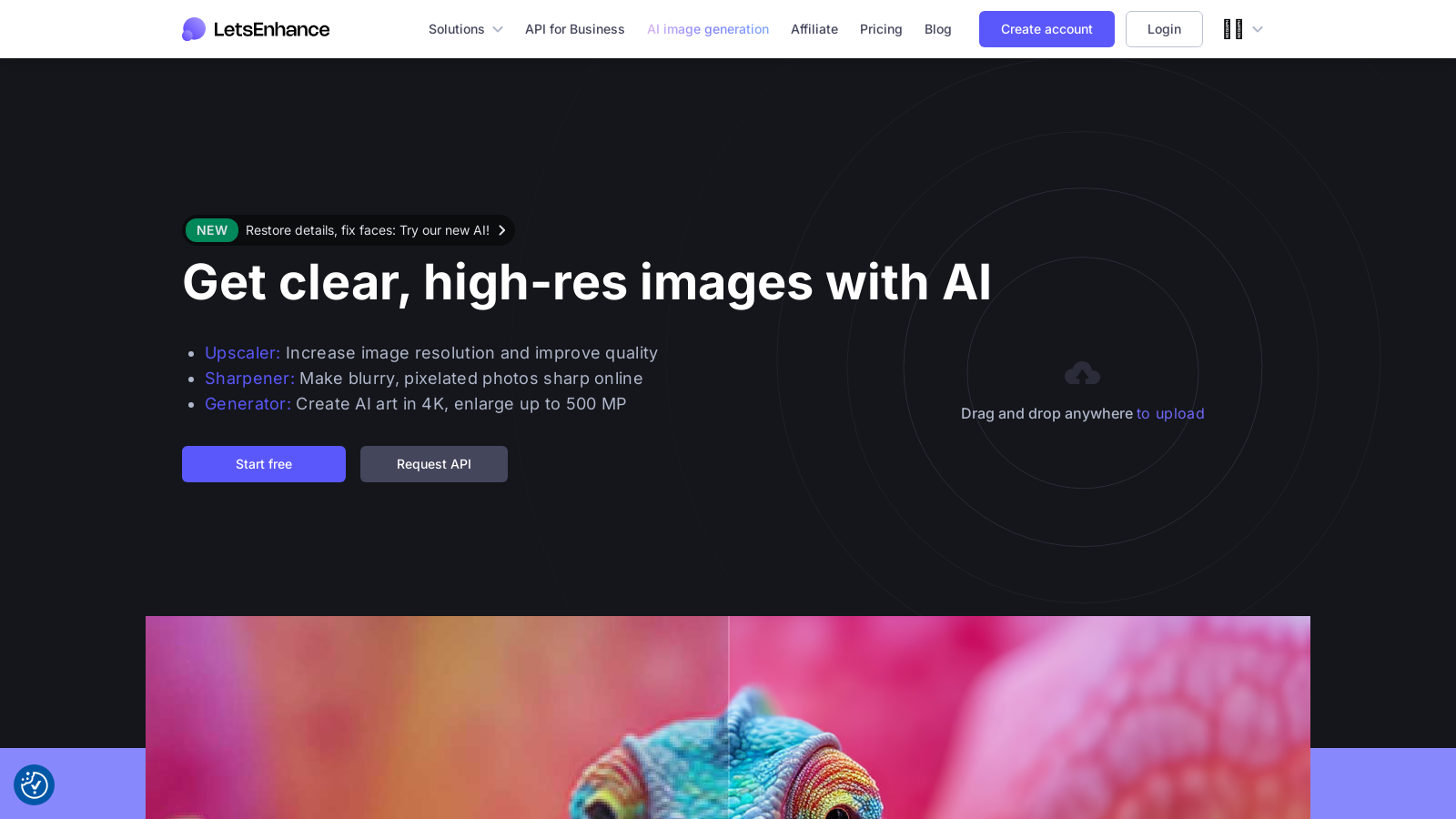LetsEnhance スクリーンショット - インターフェースプレビュー