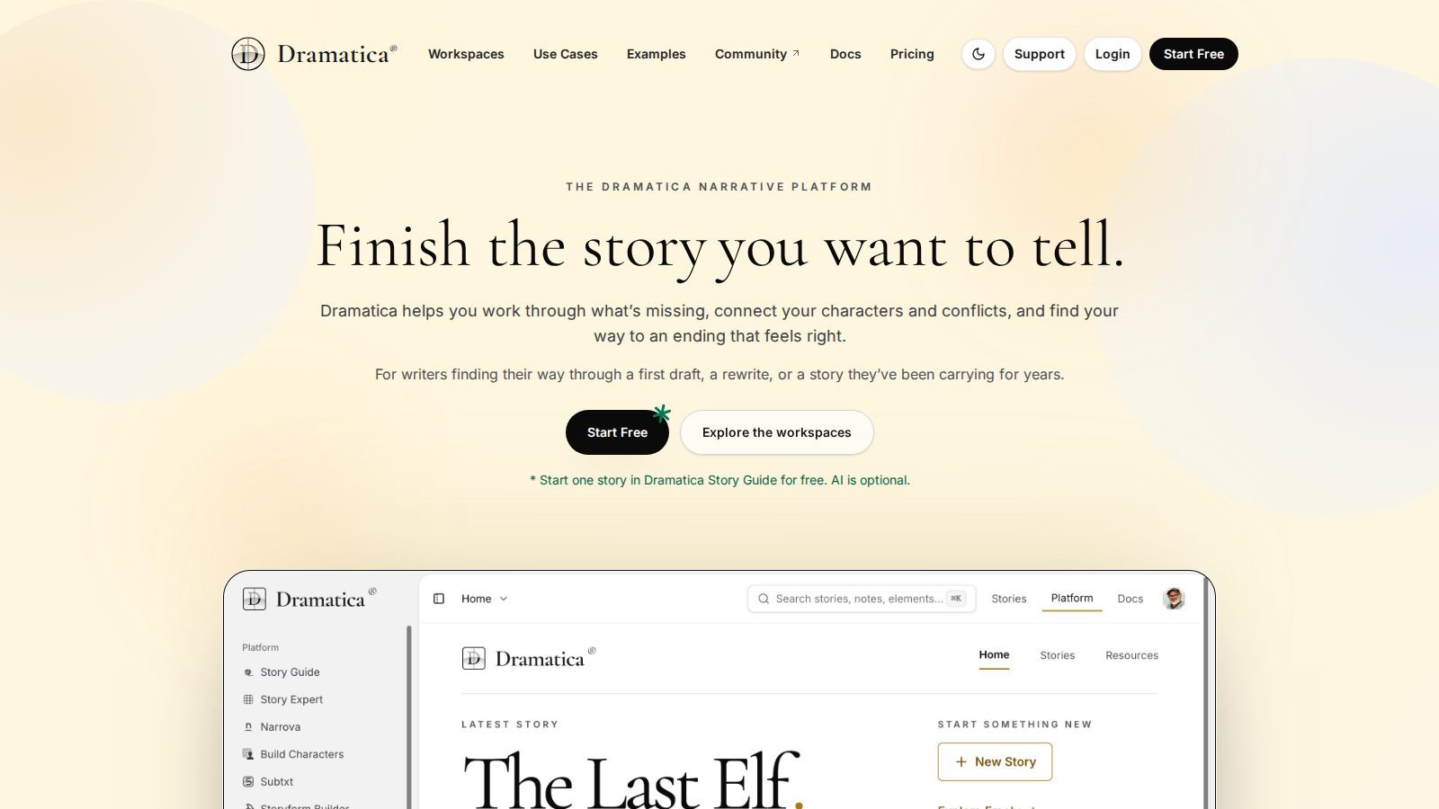 Dramatica Screenshot - Anteprima dell'interfaccia