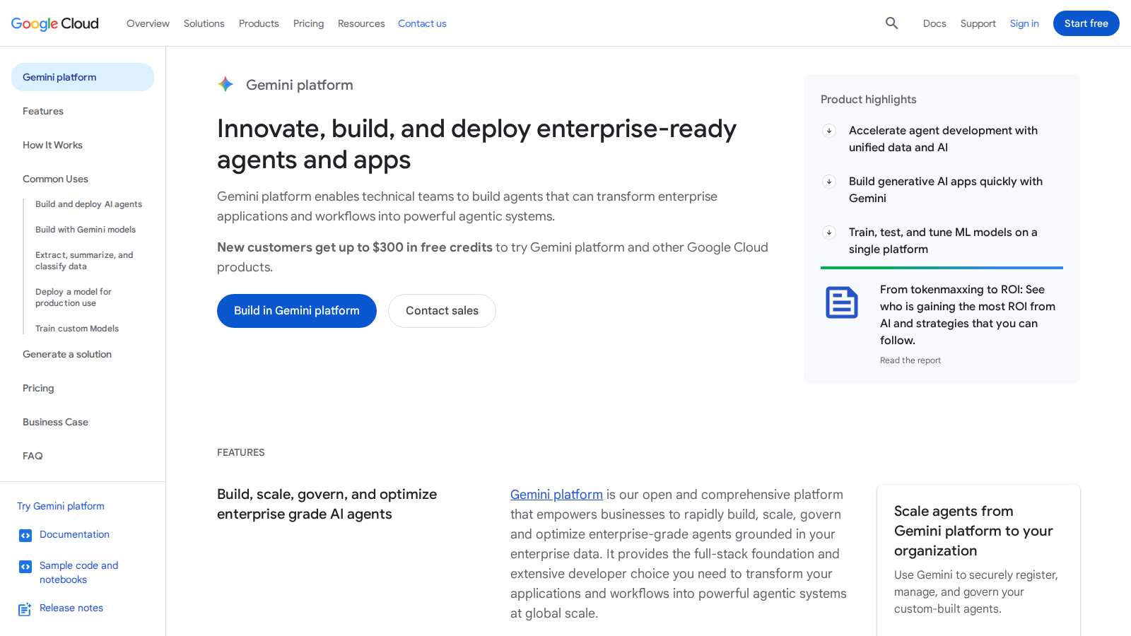 Gemini Enterprise Agent Platform स्क्रीनशॉट - इंटरफ़ेस पूर्वावलोकन