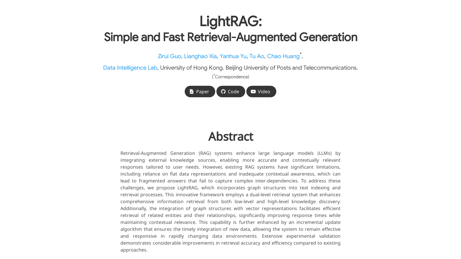 LightRAG Снимка - Преглед на интерфейса