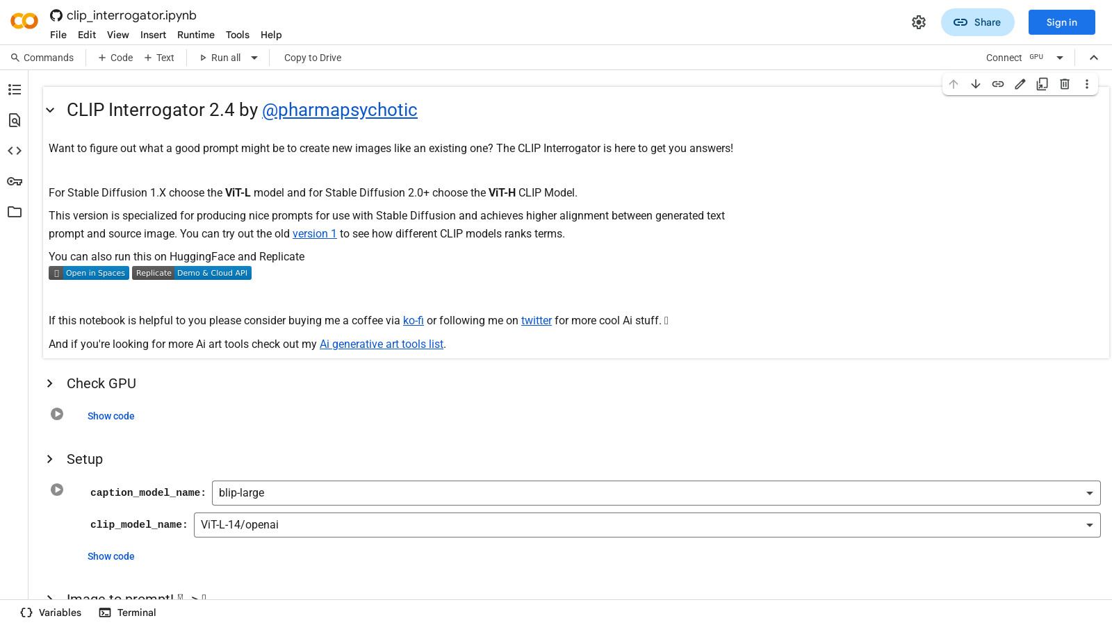 CLIP Interrogator Снимка - Преглед на интерфейса