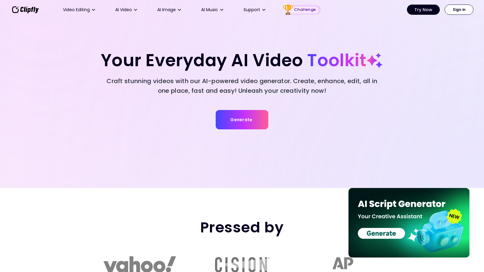 Capture d'écran de Clipfly - Aperçu de l'interface