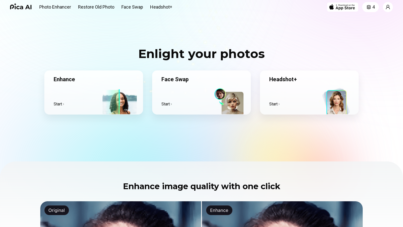 Captura de pantalla de Pica AI - Vista previa de la interfaz