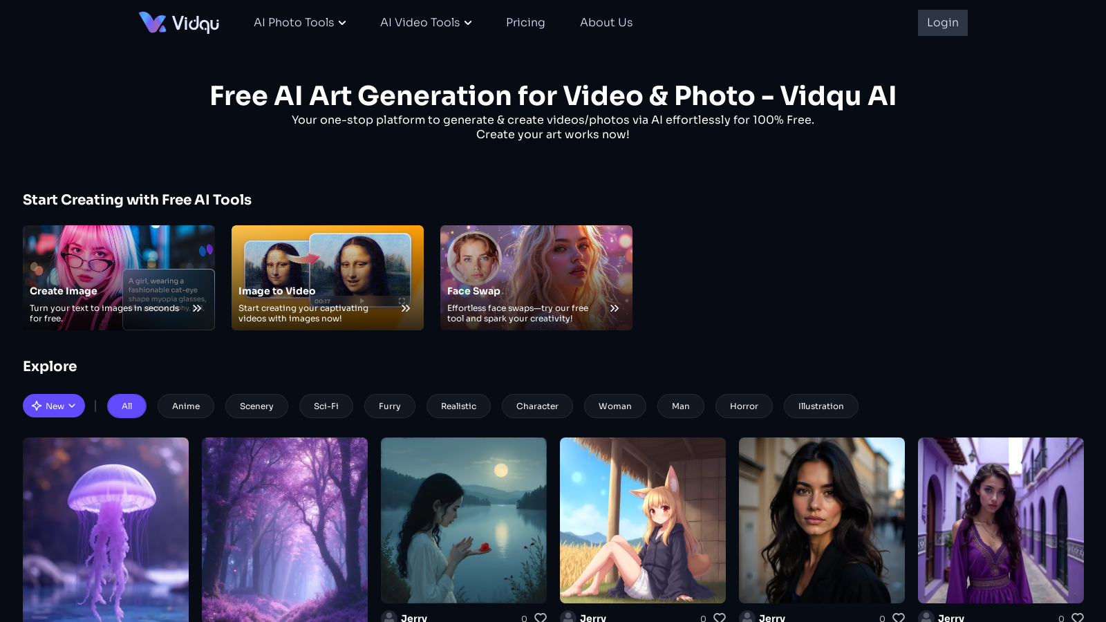 Captura de pantalla de Vidqu AI - Vista previa de la interfaz