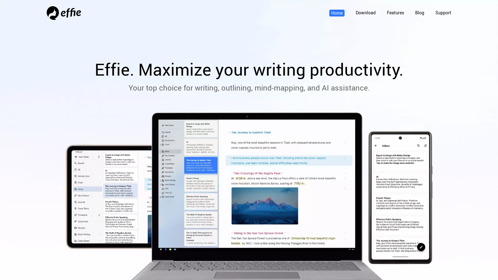 Effie Screenshot - Anteprima dell'interfaccia