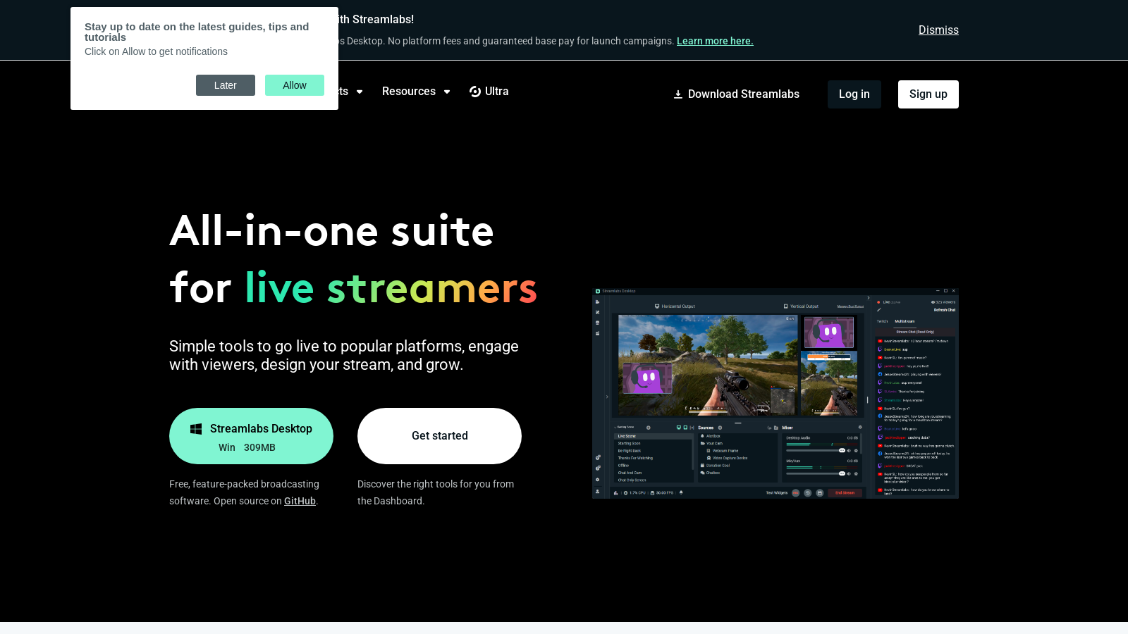 Streamlabs Screenshot - Schnittstellenvorschau