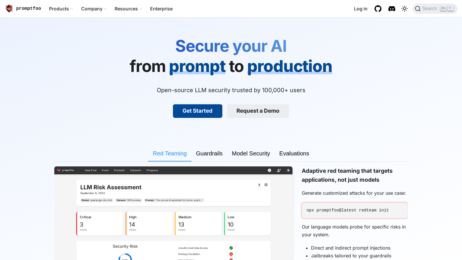 Promptfoo 截图 - 界面预览
