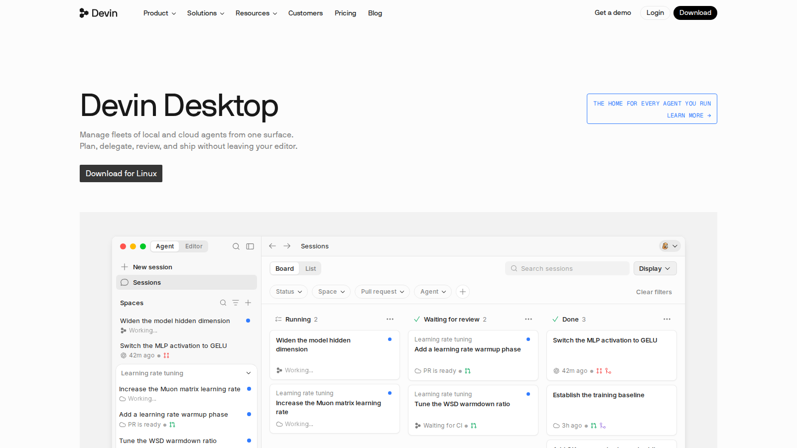 Devin Desktop Screenshot - Anteprima dell'interfaccia