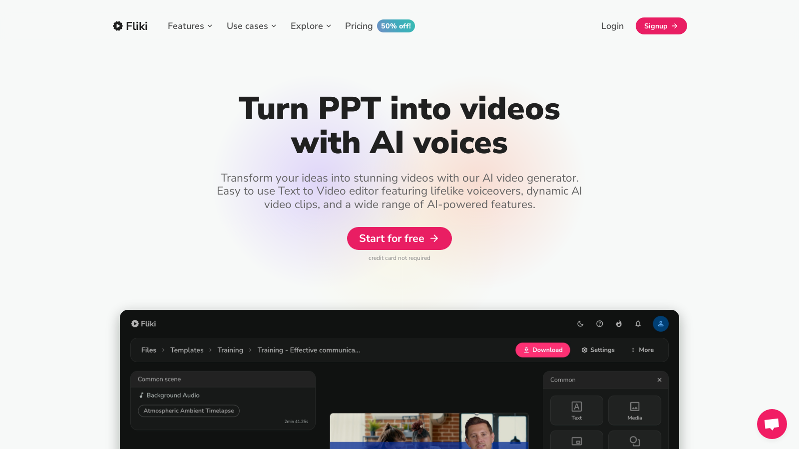 Fliki Screenshot - Anteprima dell'interfaccia