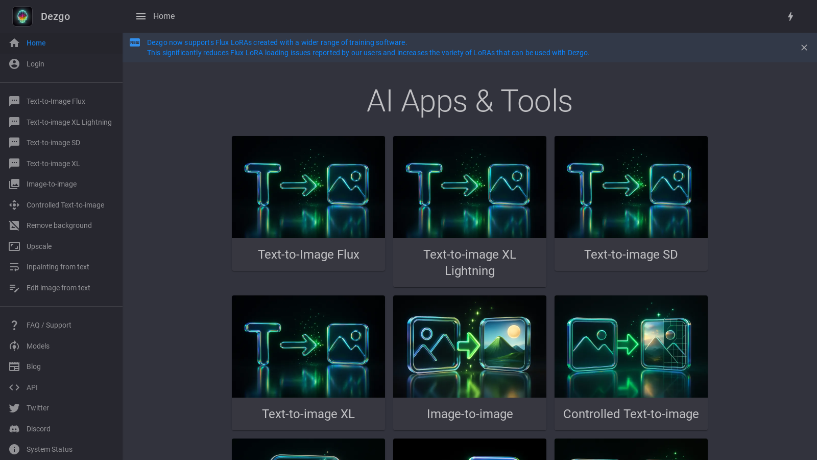 Capture d'écran de Dezgo - Aperçu de l'interface