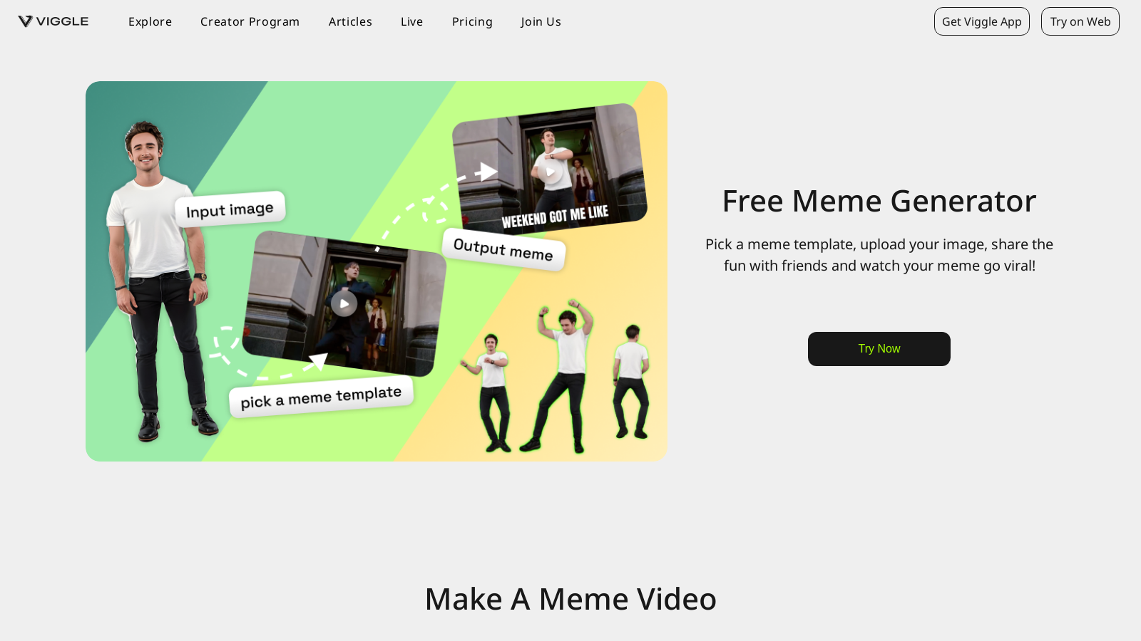 Viggle AI Screenshot - Anteprima dell'interfaccia