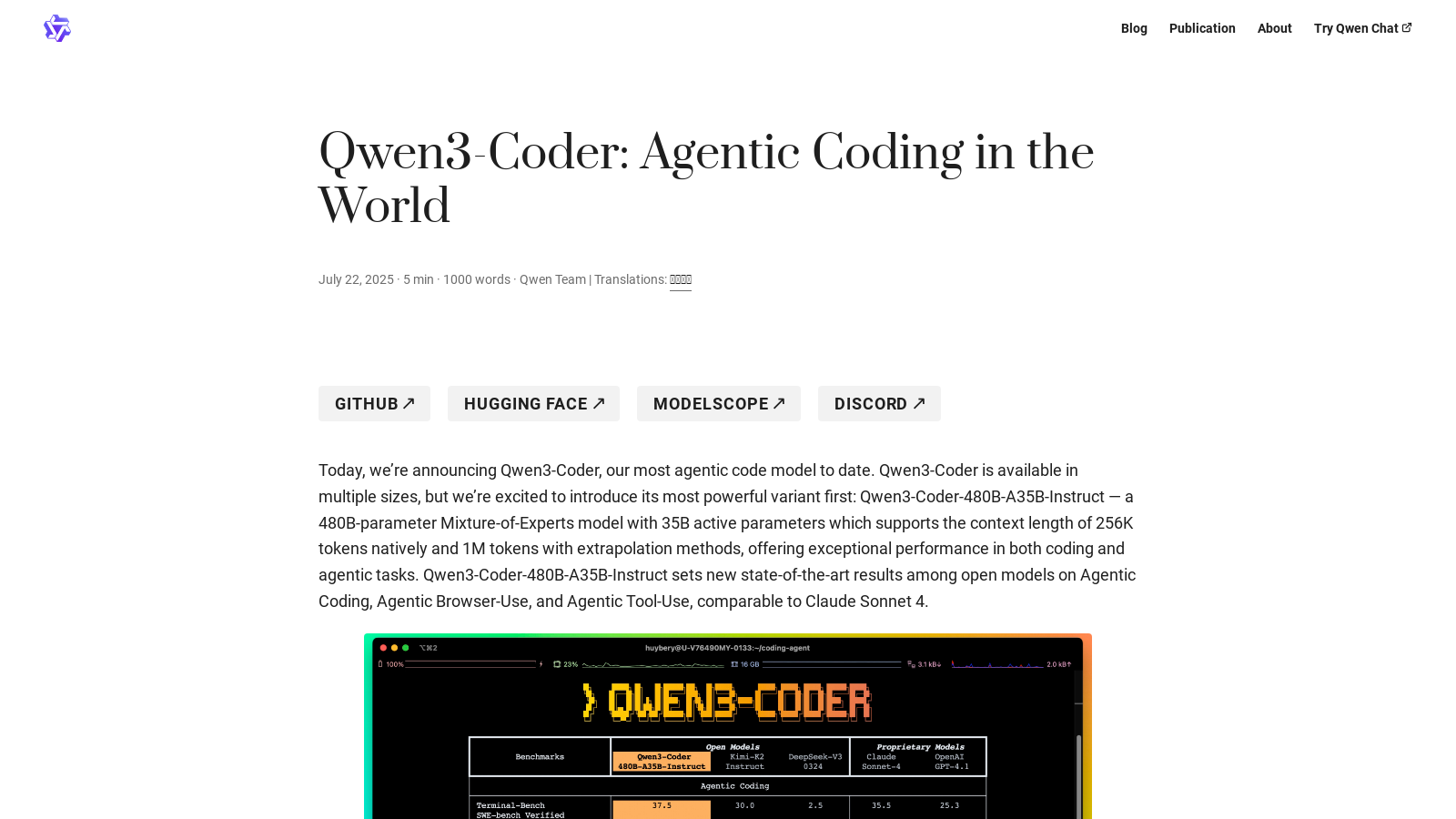 Qwen3-Coder Screenshot - Anteprima dell'interfaccia