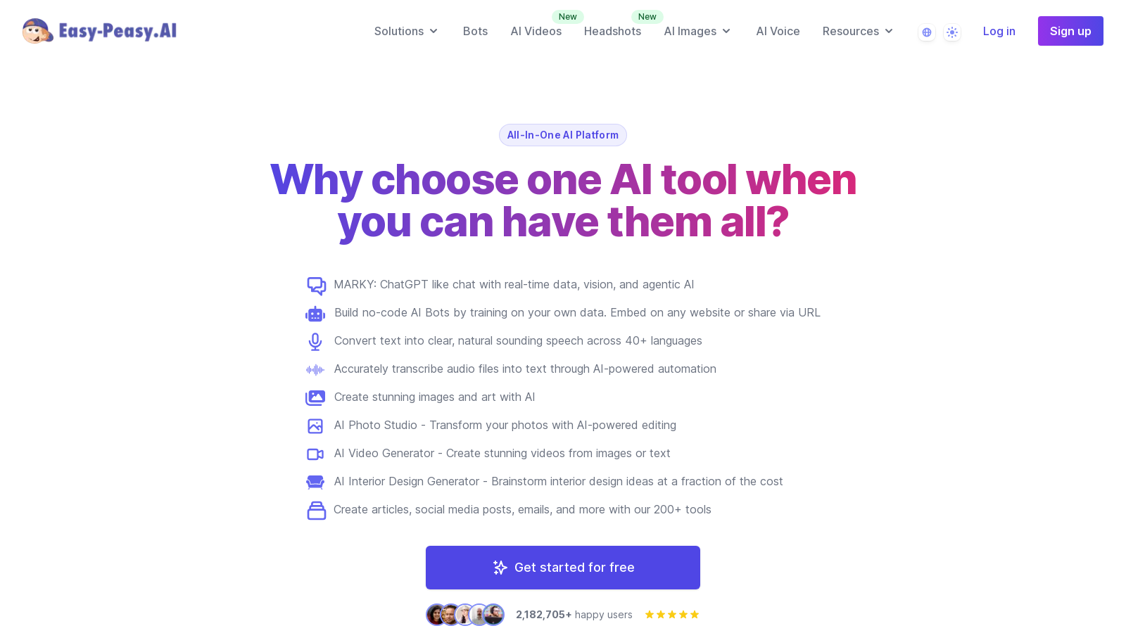 Easy-Peasy.AI Снимка - Преглед на интерфейса