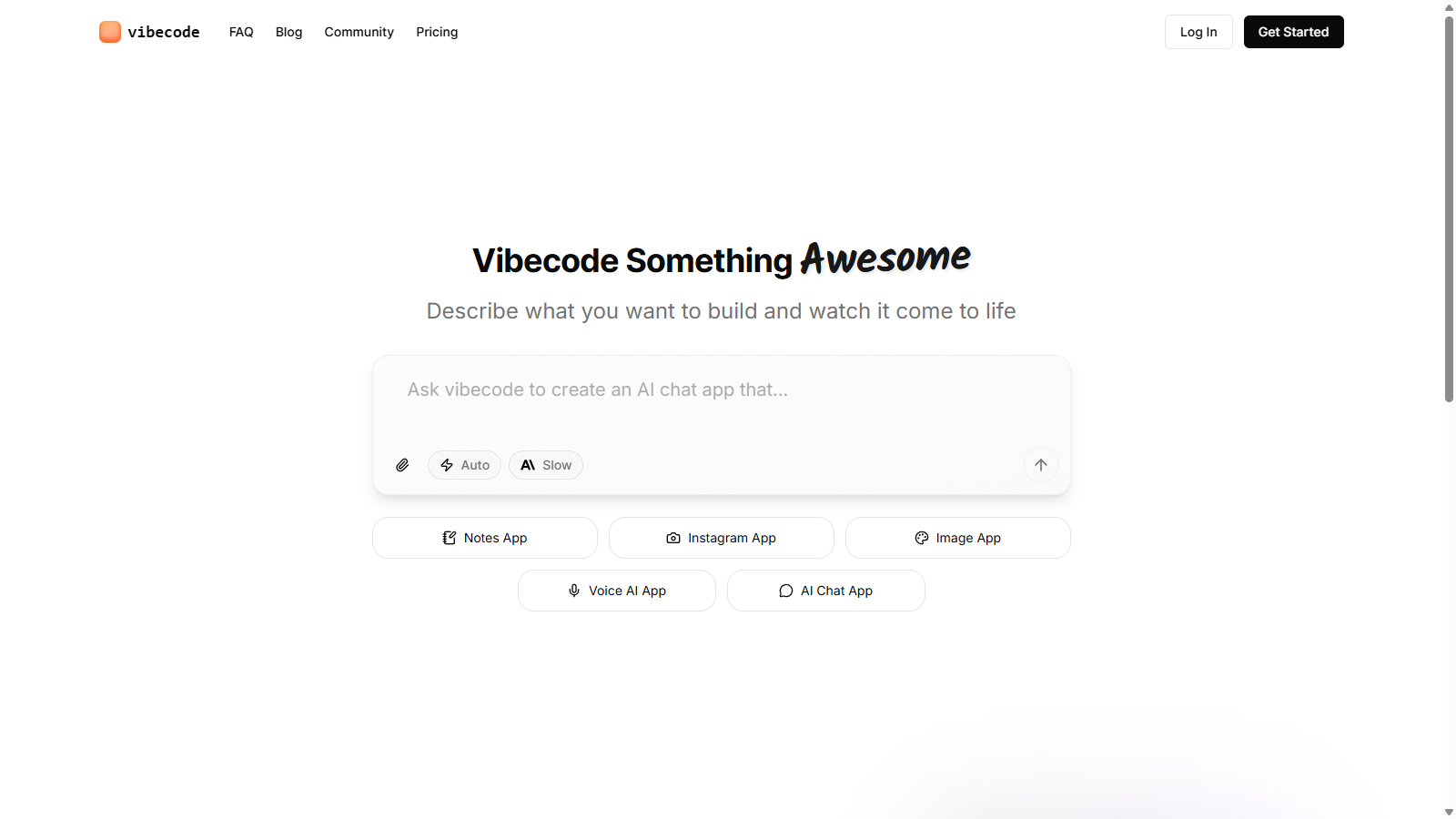 Vibecode Снимка - Преглед на интерфейса