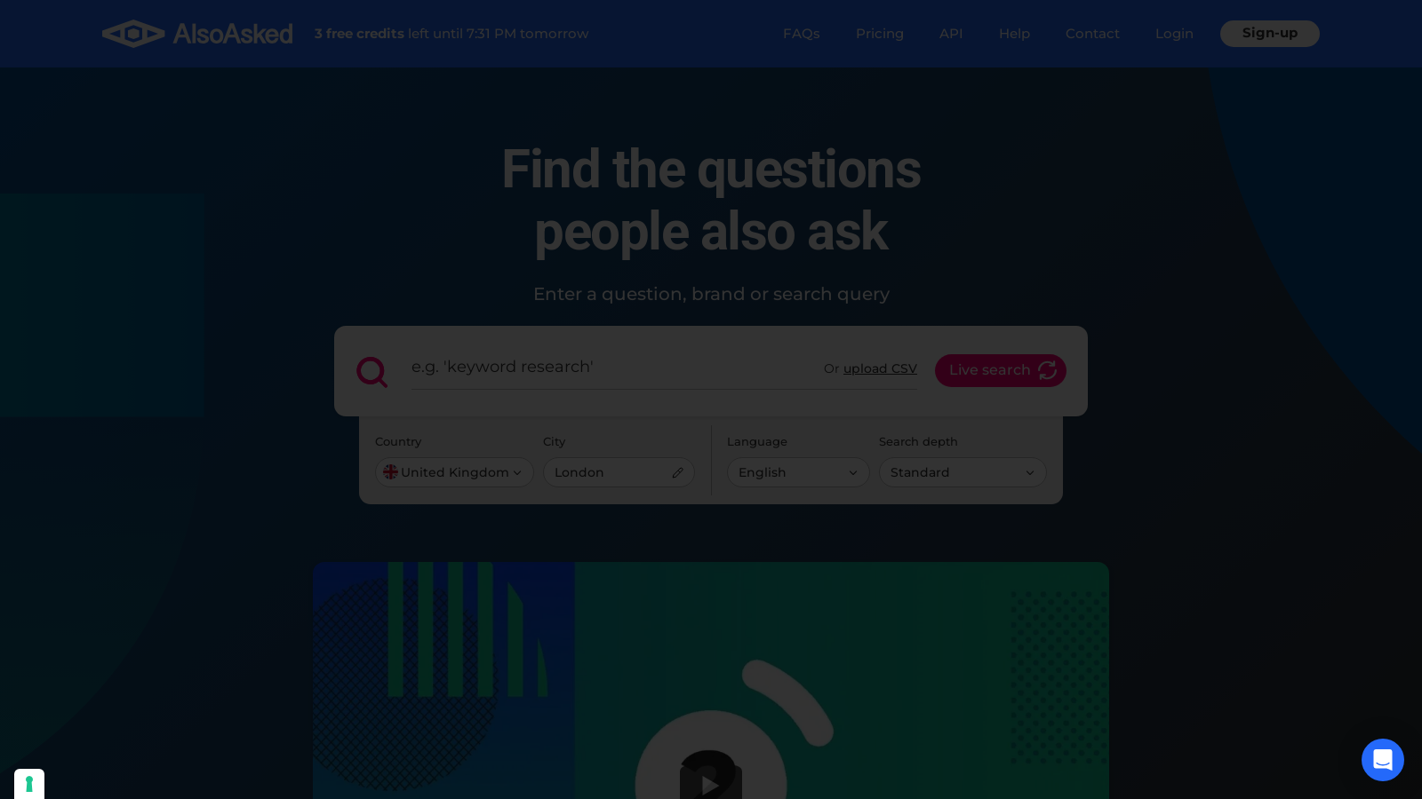Capture d'écran de AlsoAsked - Aperçu de l'interface