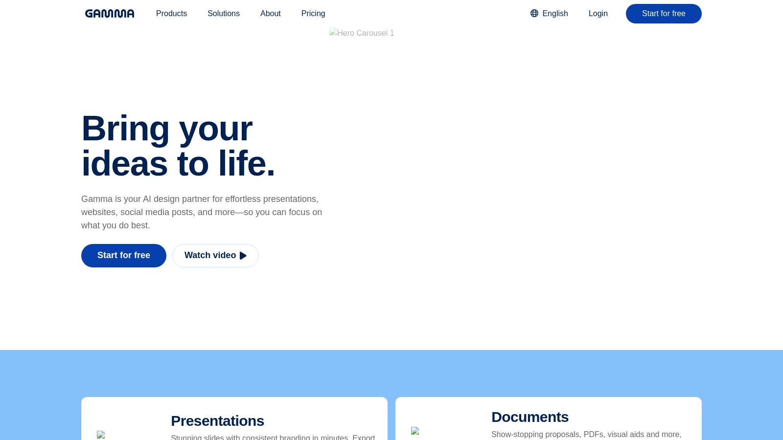 Gamma スクリーンショット - インターフェースプレビュー