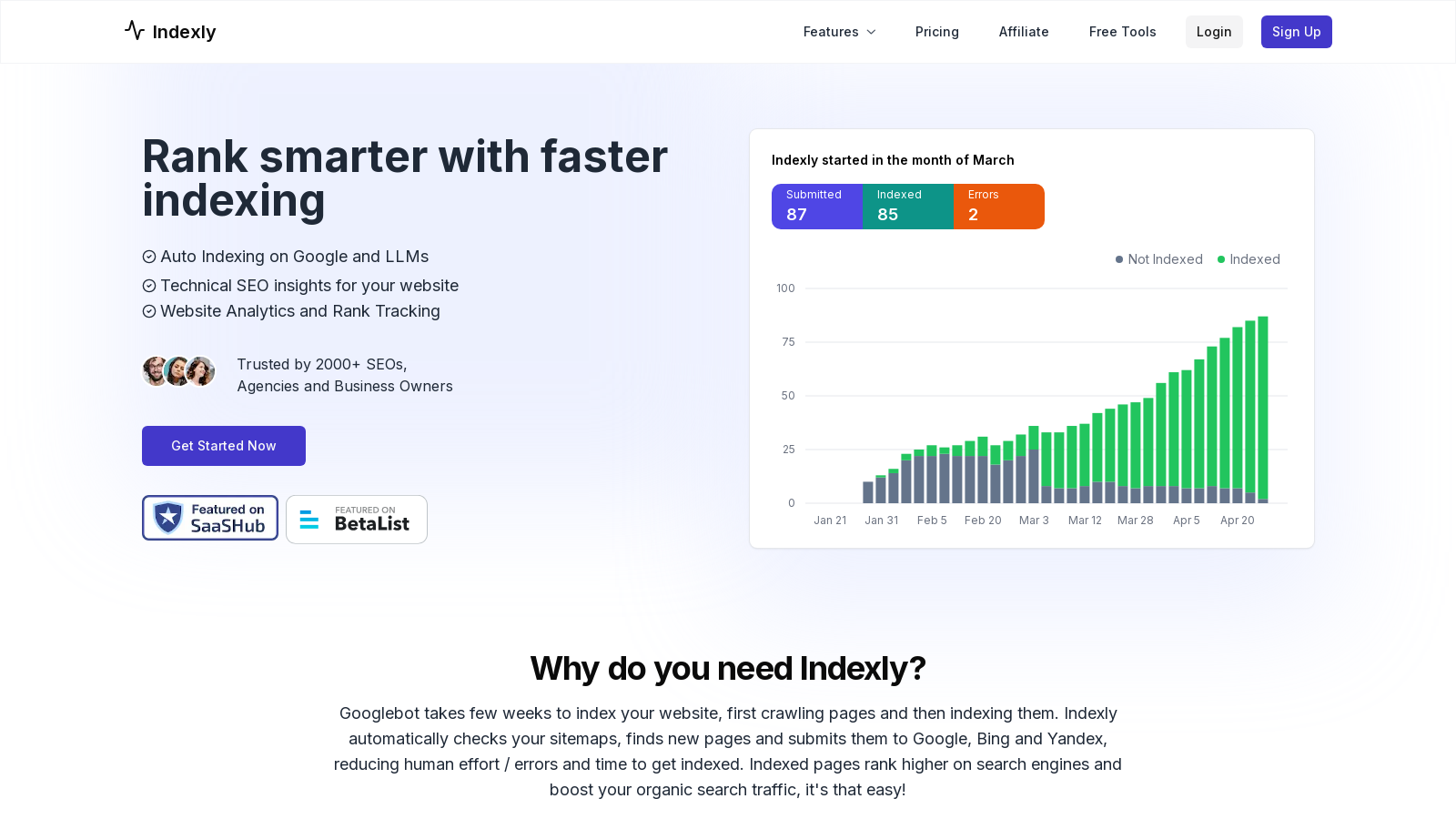 Indexly Screenshot - Anteprima dell'interfaccia