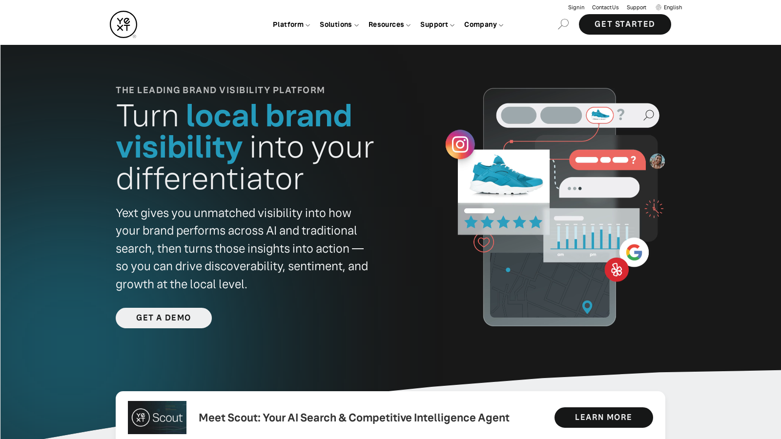 Yext Captura de tela - Prévia da interface