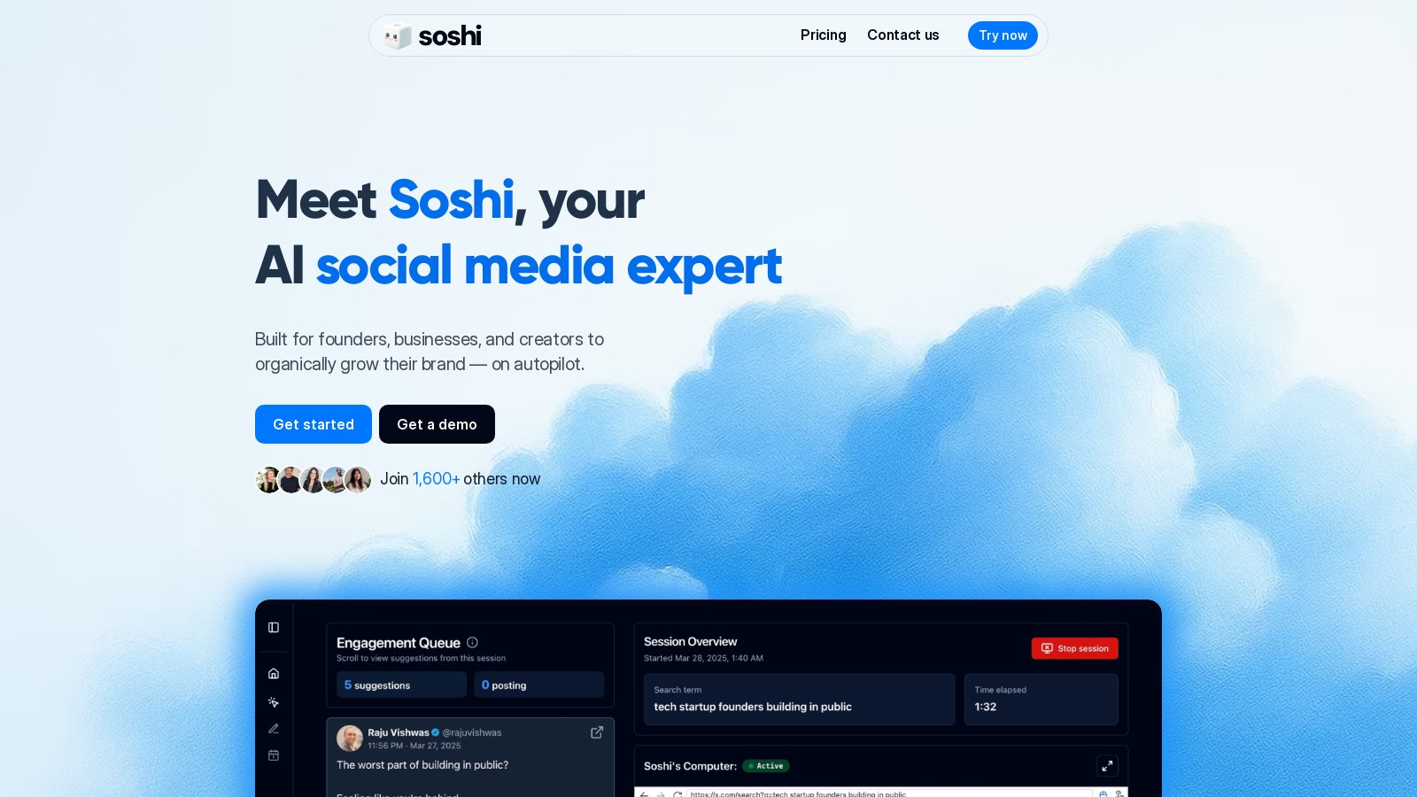 Captura de pantalla de Soshi - Vista previa de la interfaz