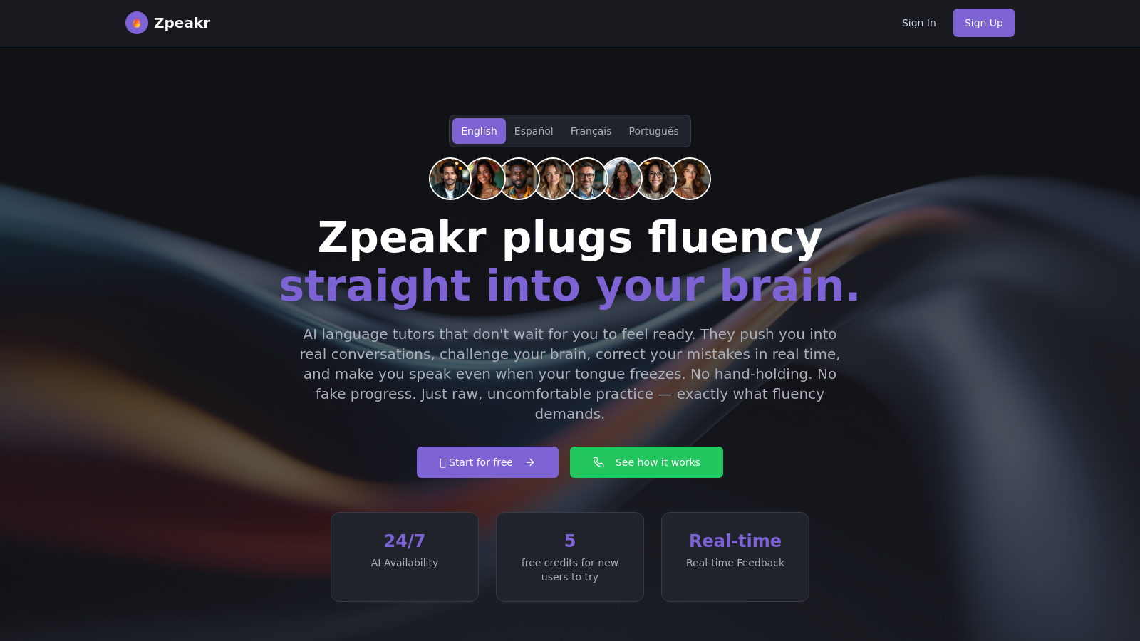 Zpeakr स्क्रीनशॉट - इंटरफ़ेस पूर्वावलोकन