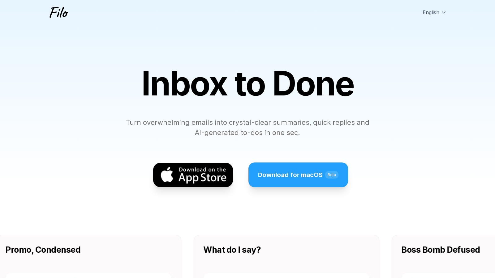 Filo Screenshot - Anteprima dell'interfaccia