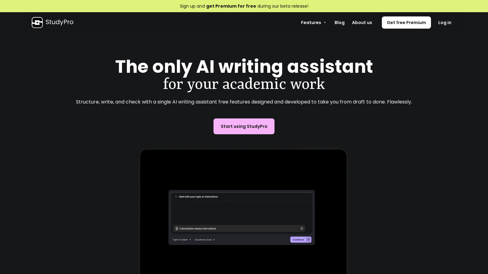 StudyPro Screenshot - Interface Voorbeeld