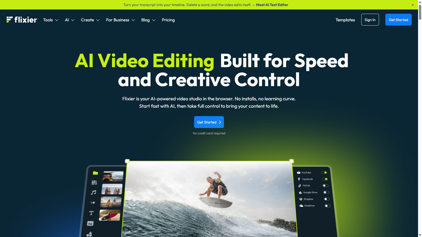 Flixier Снимка - Преглед на интерфейса