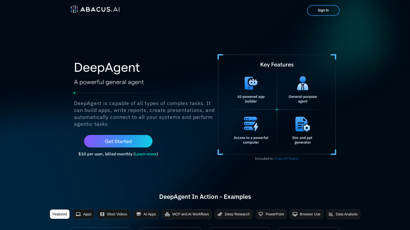 DeepAgent स्क्रीनशॉट - इंटरफ़ेस पूर्वावलोकन