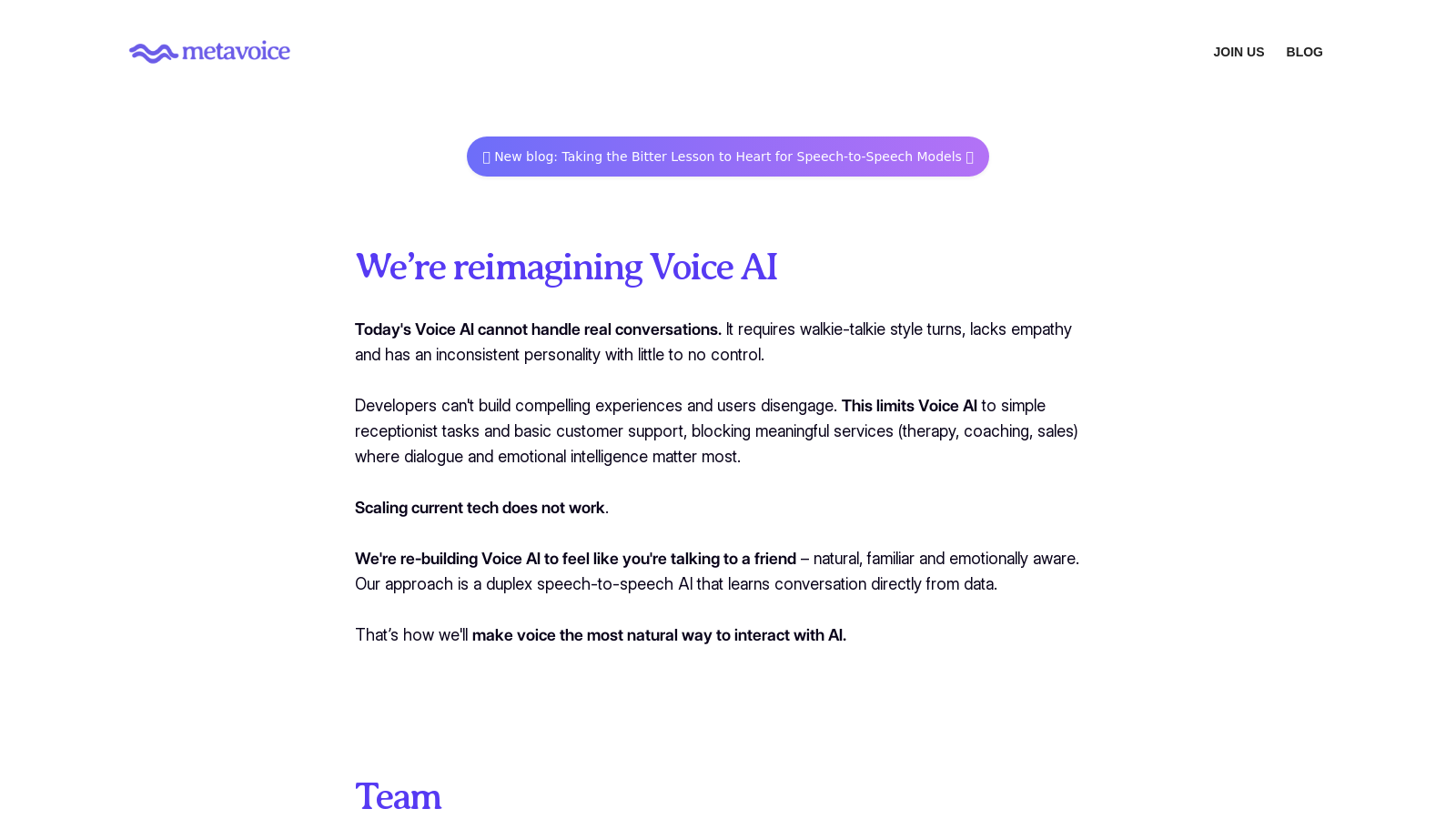 MetaVoice Captura de tela - Prévia da interface