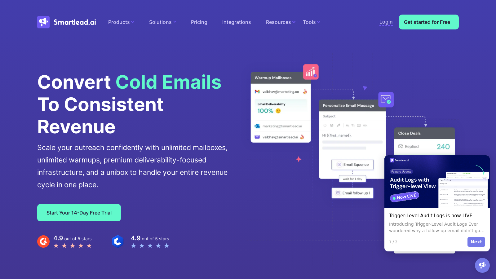 Smartlead Снимка - Преглед на интерфейса