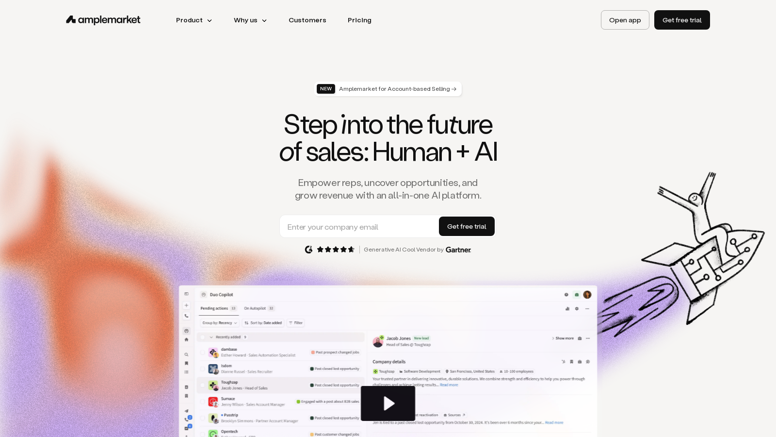 Amplemarket स्क्रीनशॉट - इंटरफ़ेस पूर्वावलोकन