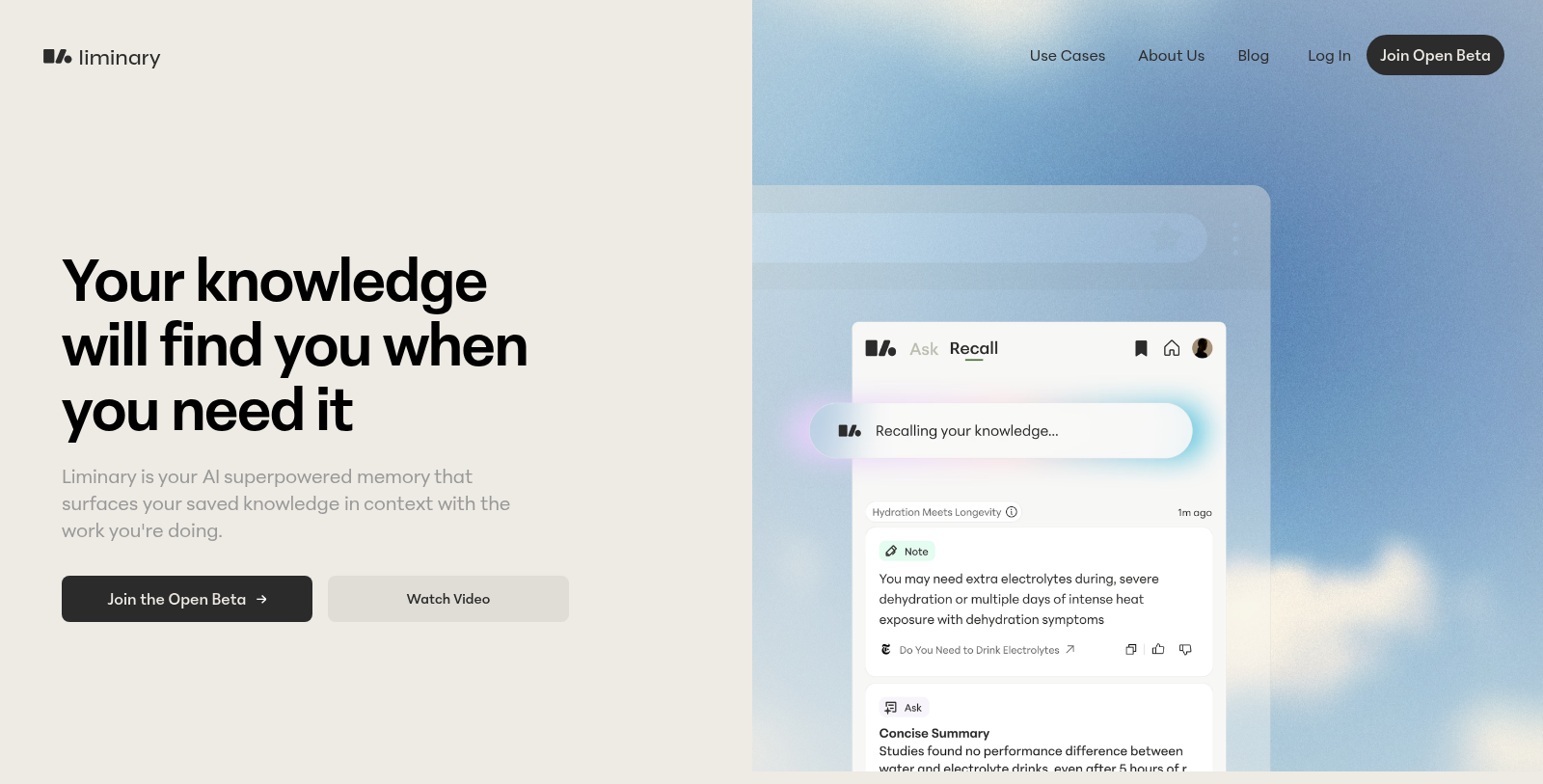 Liminary स्क्रीनशॉट - इंटरफ़ेस पूर्वावलोकन