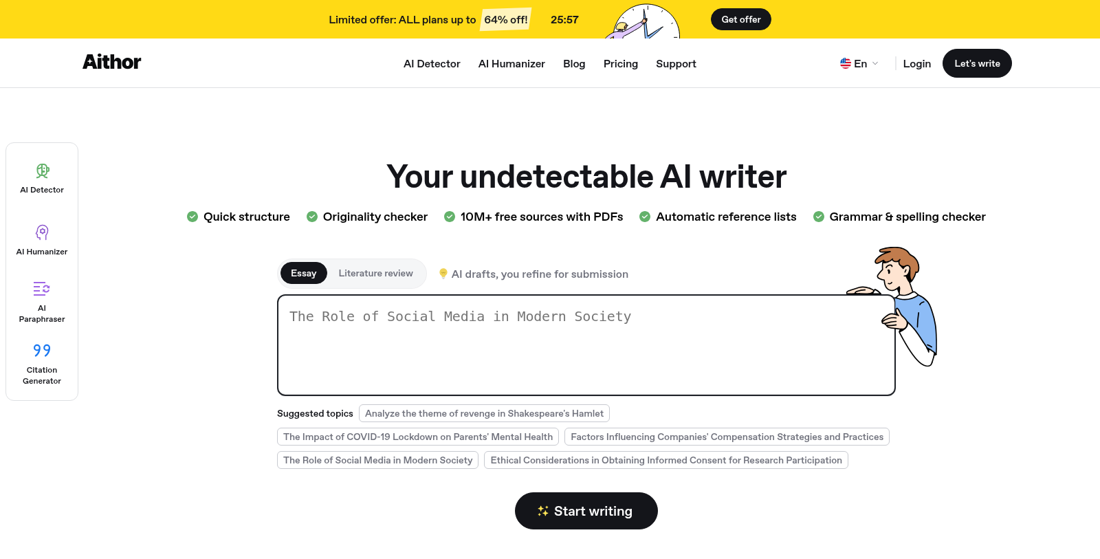 Aithor Screenshot - Anteprima dell'interfaccia