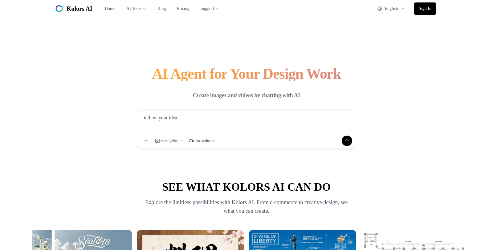 Kolors AI स्क्रीनशॉट - इंटरफ़ेस पूर्वावलोकन