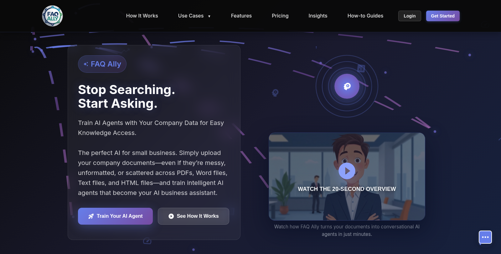 FAQ Ally Screenshot - Anteprima dell'interfaccia