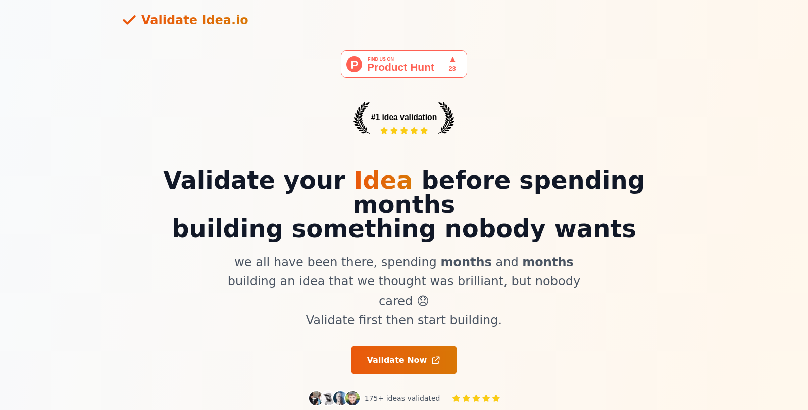 Validate Idea Captura de tela - Prévia da interface