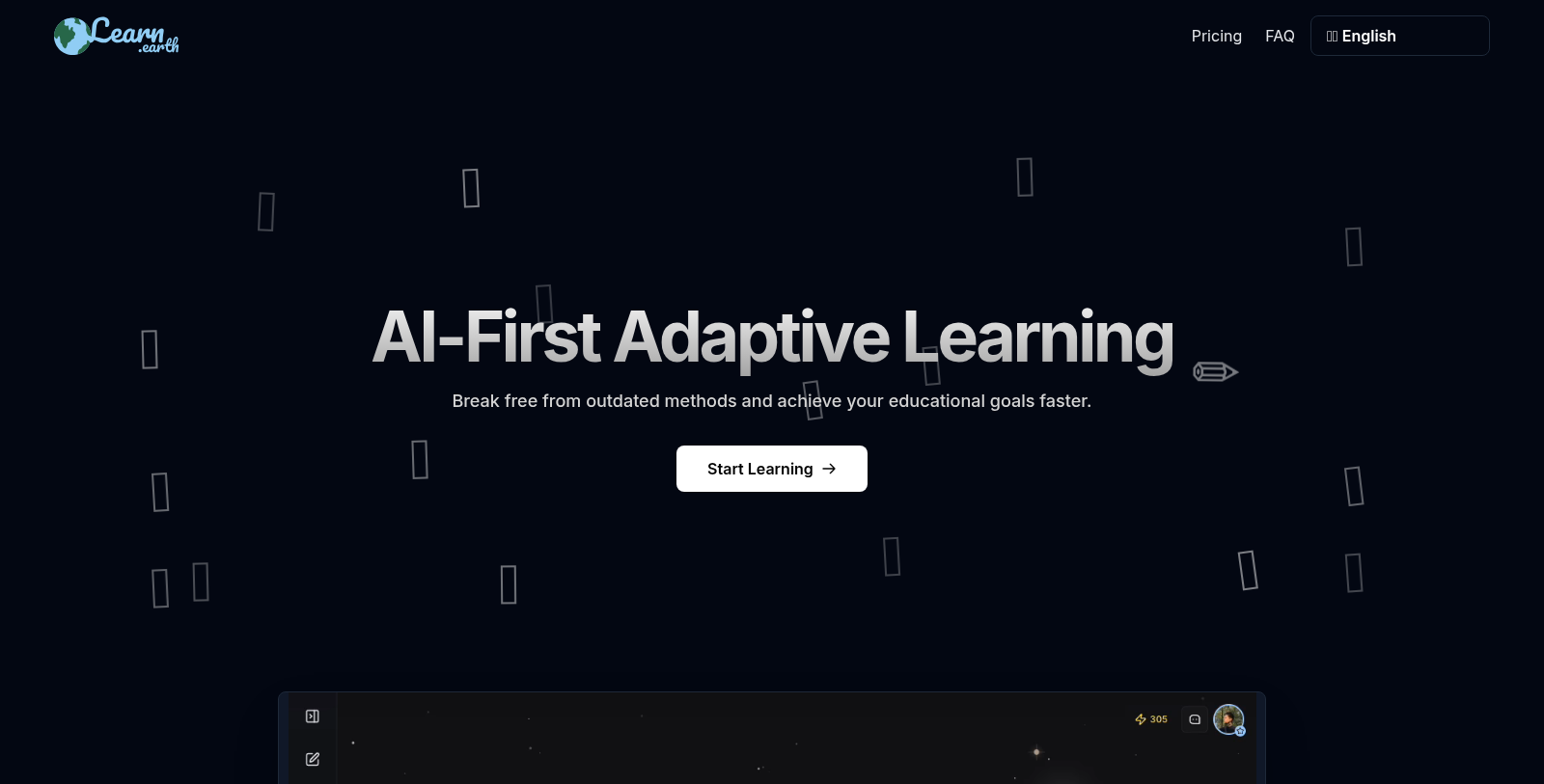 Captura de pantalla de Learn Earth - Vista previa de la interfaz