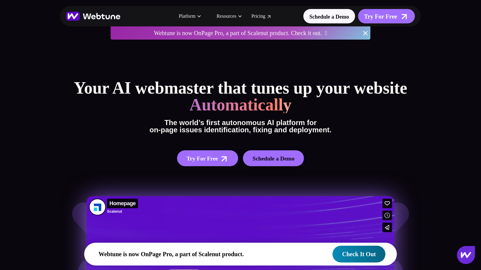 Webtune AI スクリーンショット - インターフェースプレビュー