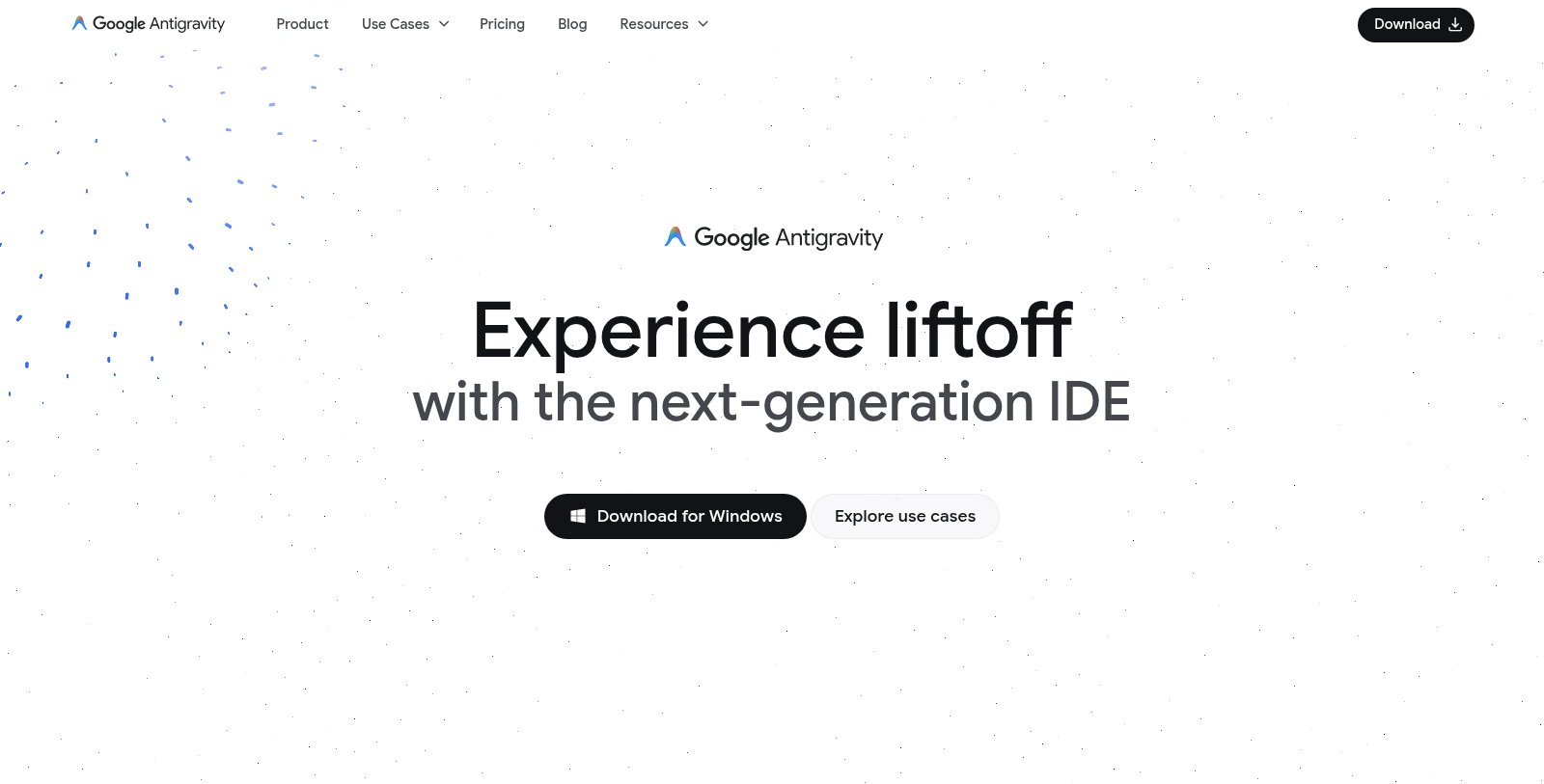 Google Antigravity 截图 - 界面预览