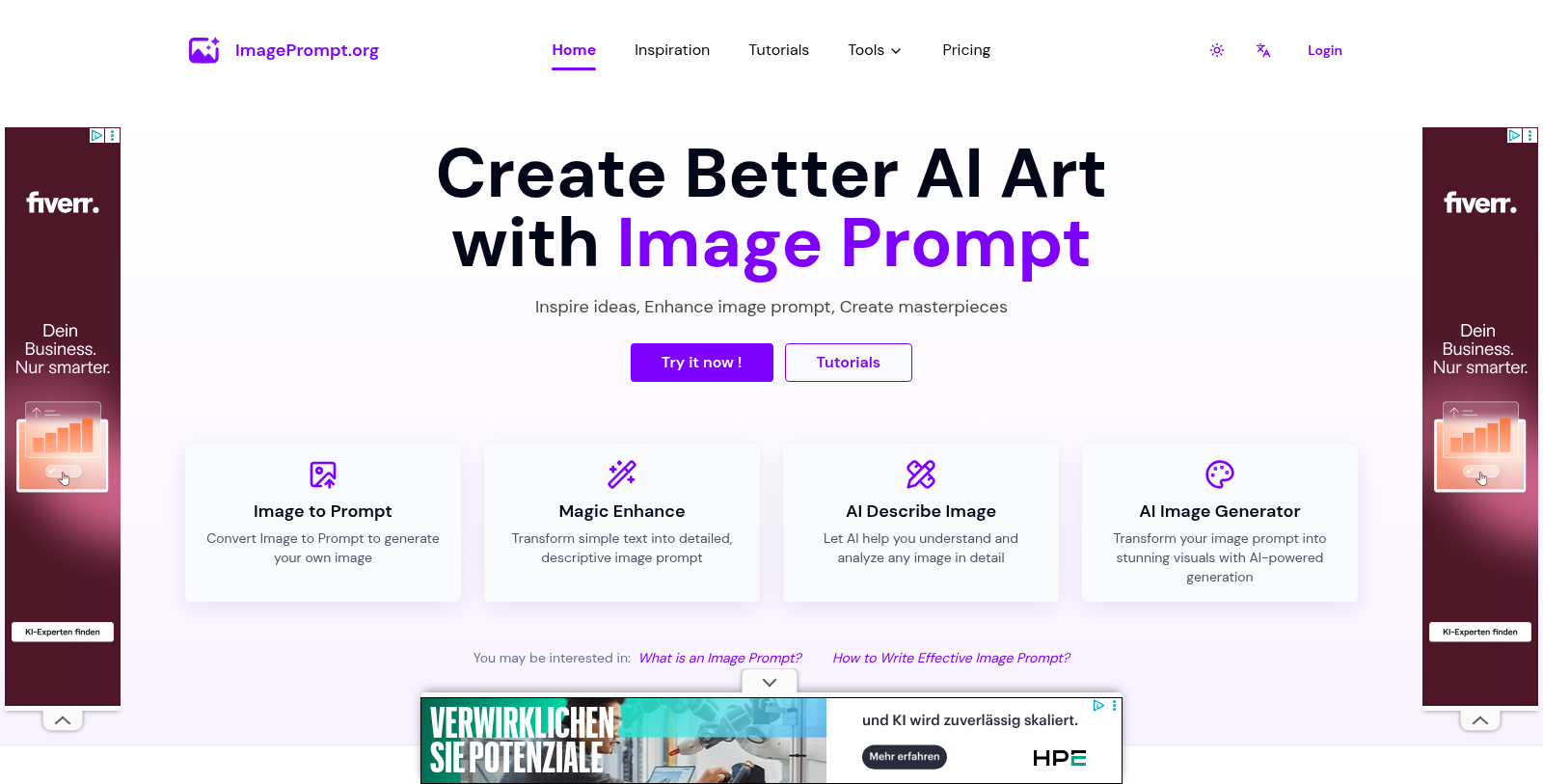 Image Prompt स्क्रीनशॉट - इंटरफ़ेस पूर्वावलोकन