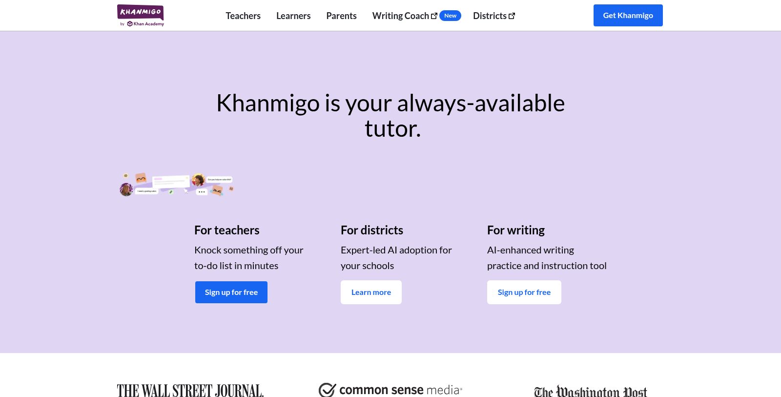Khanmigo Screenshot - Interface Voorbeeld